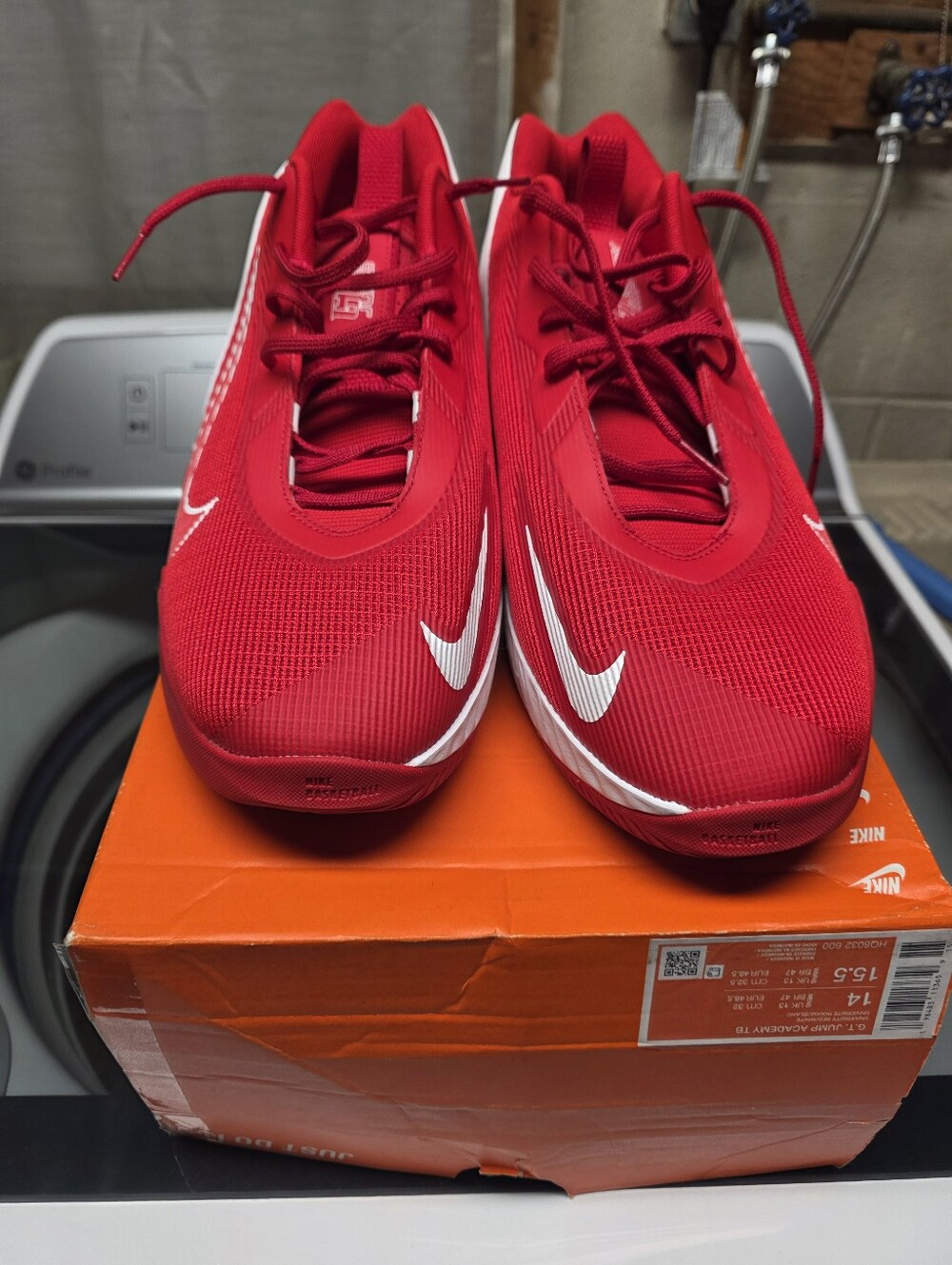 Nike Men’s Red Athletic Sneakers with White Swoosh